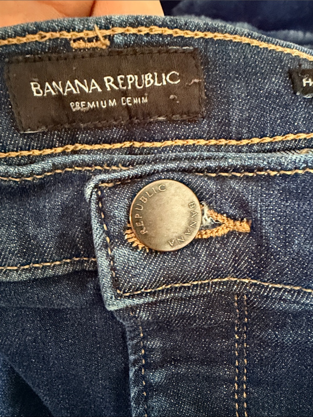 Banana Republic Stretchy High Rise Dark Blue Skinny Jeans Size 33 - Picture 5 of 7